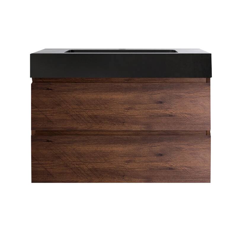Single Sink Floating Bath Vanity in with Solid Surface Top