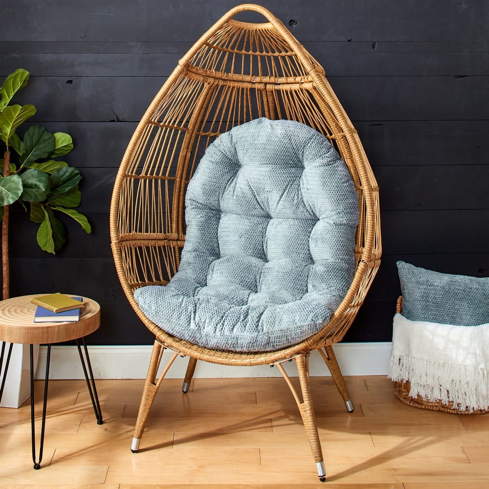 Sorra Home Velvet Shimmer Indoor Textured Egg Chair Replacement Cushion (Cushion Only)