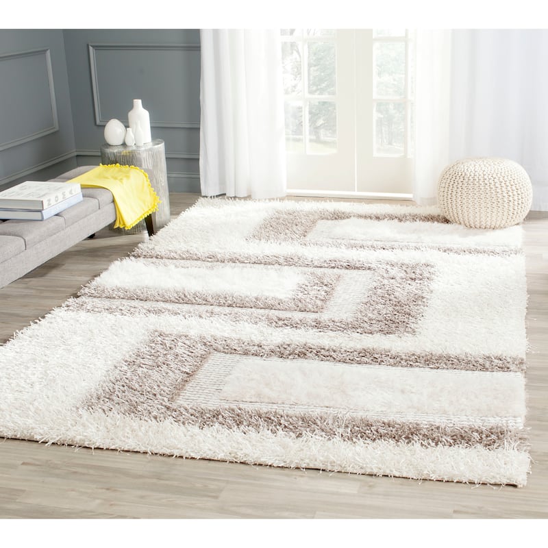 SAFAVIEH Handmade Manhattan Aive Modern Wool Rug - 6' x 9' - White/Grey