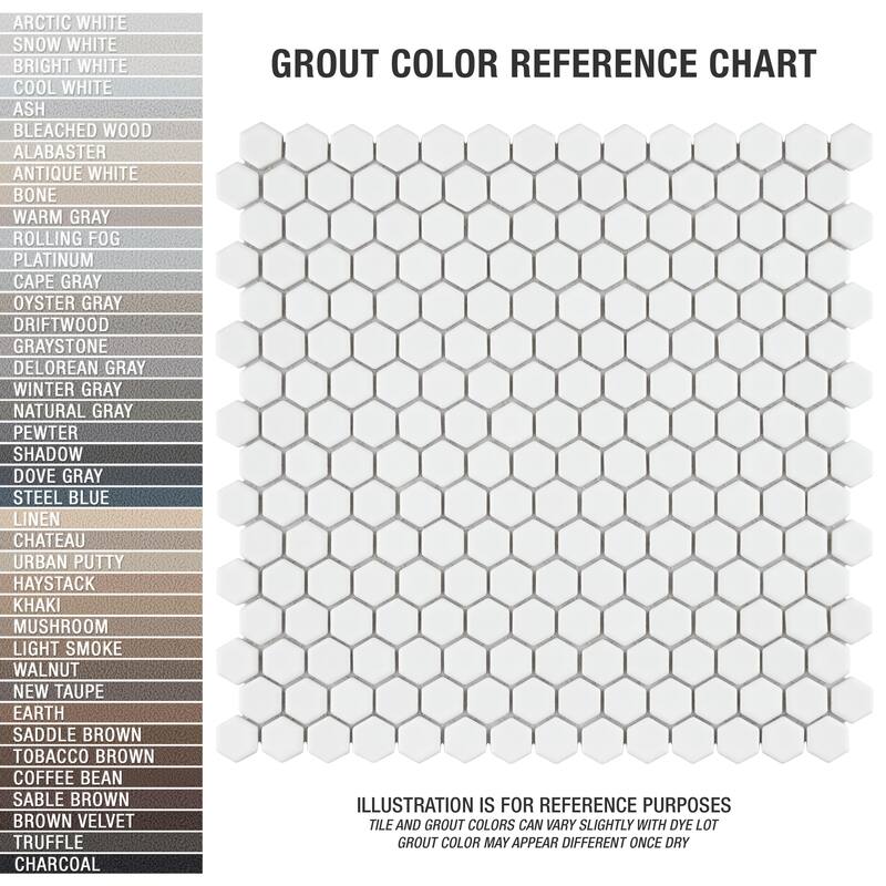 Merola Tile Colmena Hex Matte White 11-1/2" x 11-5/8" Porcelain Mosaic Floor and Wall Tile