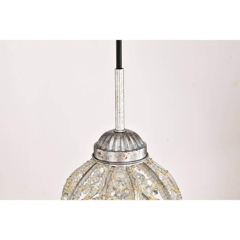 Telder Antique Finish Crystal Scroll Pendant Ceiling Lamp