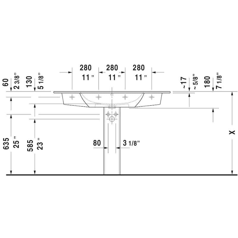Duravit ME by Starck 0.8/1.6 GPF Toilet Tank Only - Top Flush Button