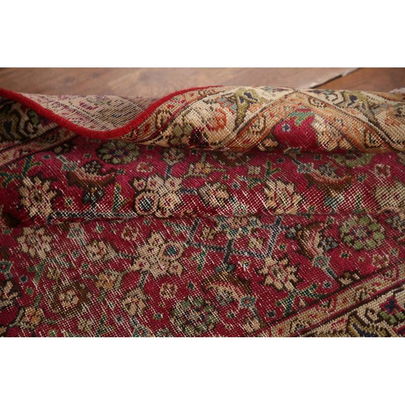 Tabriz Persian Antique Runner Rug Hand-knotted Wool Carpet - 3'3"x 9'3"