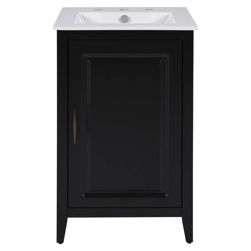 Compact 20-Inch Freestanding Bathroom Vanity with Sink, Storage Drawer, and Painted Finish, Grey