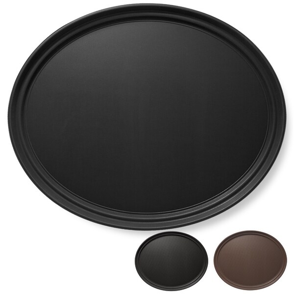 Oval Restaurant Serving Trays, Non-Skid NSF Food Service Tray