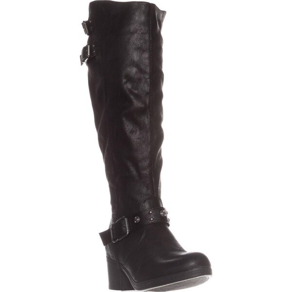 carlos santana black knee high boots