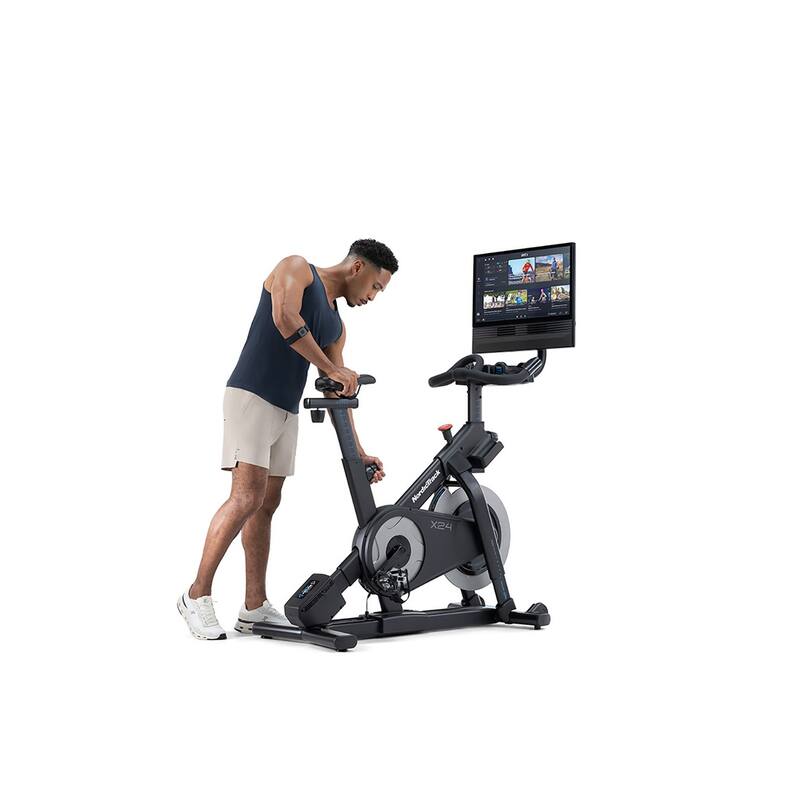 NordicTrack X24 Bike with 20% Incline to -10% Decline and Pivoting 24" Touchscreen for a Best-In-Class Cycling Experience