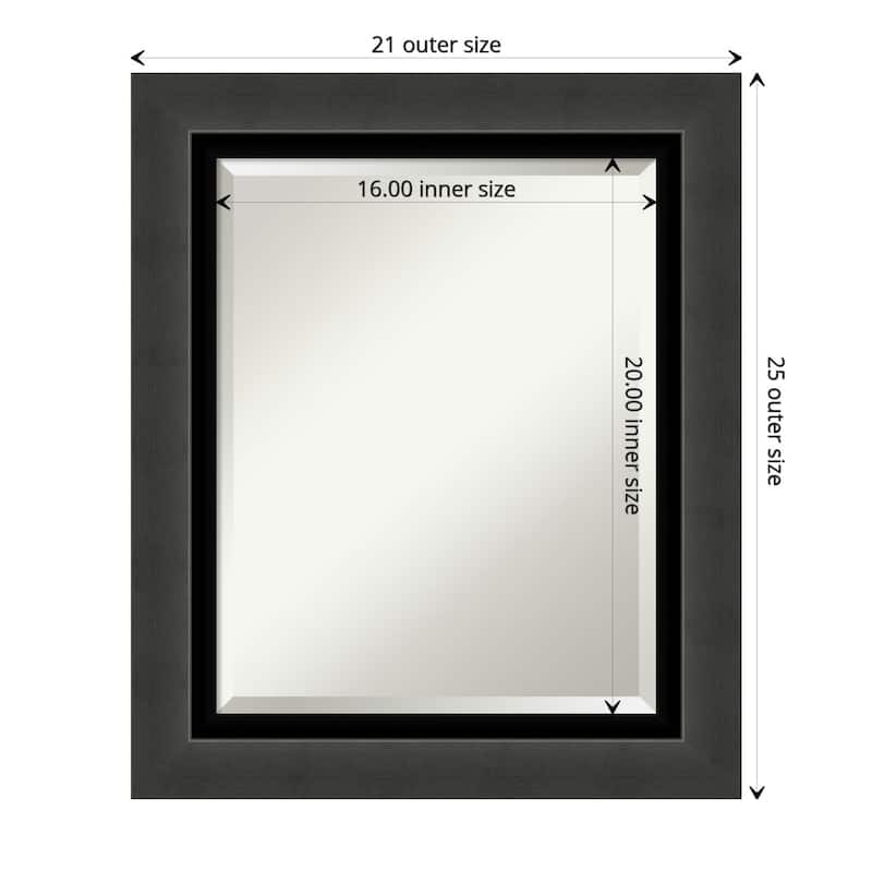 Beveled Bathroom Wall Mirror - Tuxedo Black Frame - Tuxedo Black - Outer Size: 21 x 25 in