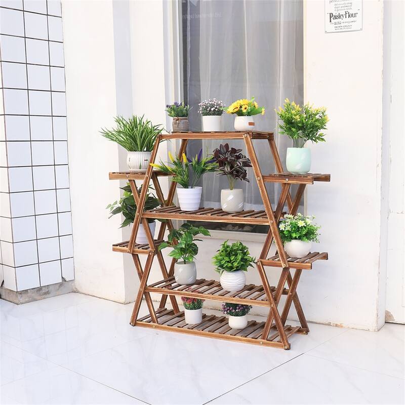 8 Tiers Wooden Flower Holder, Tiered Plant Rack for Garden, Balcony, Patio, Corner, Window, Living Room Decor