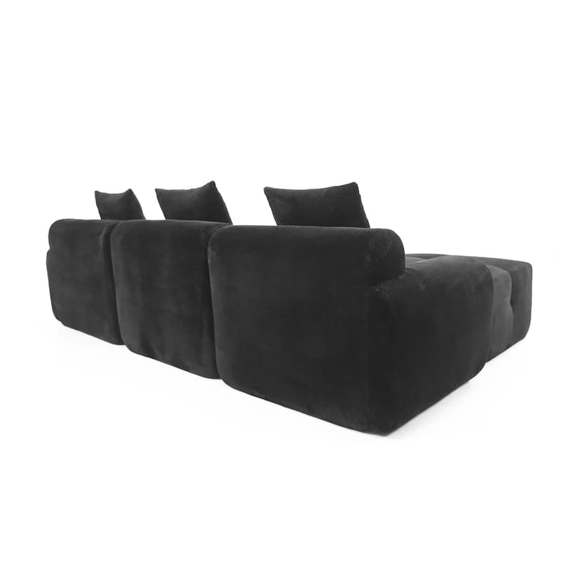 4-Piece L Shaped Upholstered Modular Sectional Sofa