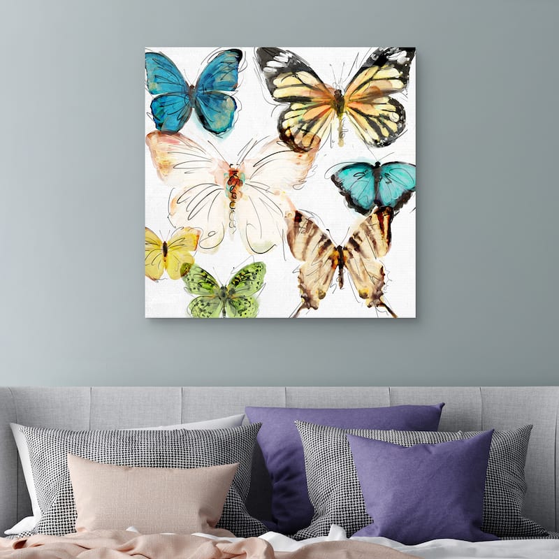 Les Papillons 2 by Studio Arts Canvas Art Print