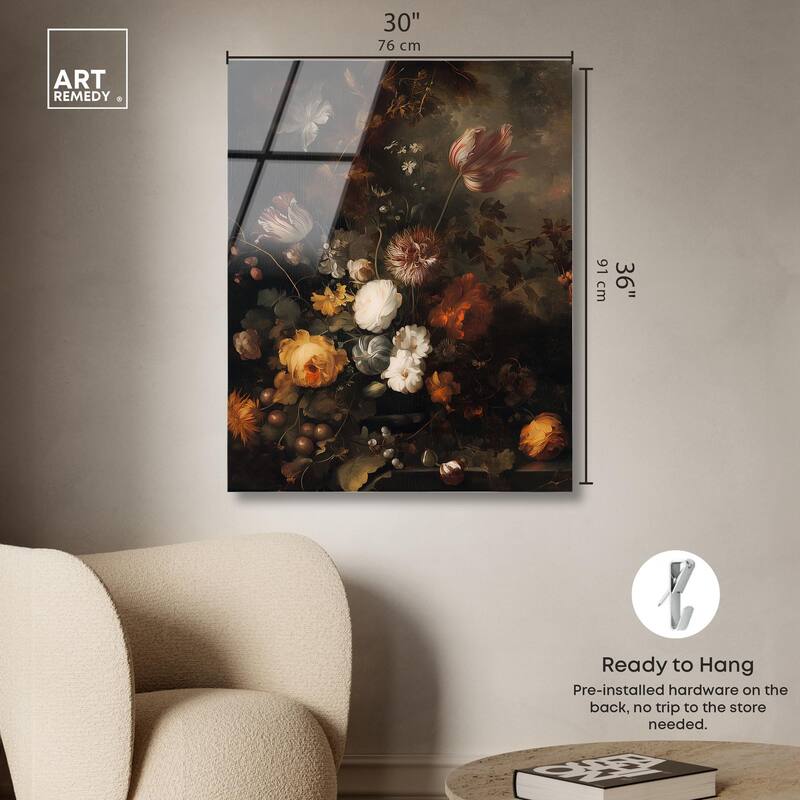 Shadowed Petal Secrets II Acrylic by Art Remedy, Ready to Hang