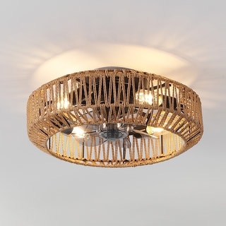 Ceiling Fan, Remote-Controlled, Modern Bohemian, By JONATHAN Y - 7.5 H x 19.5 L x 19.5 W