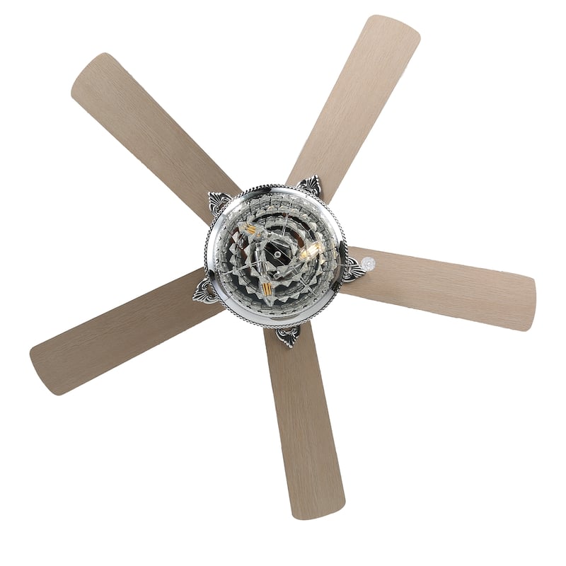 Belladepot 52" Crystal Reversible Ceiling Fan with Light Kit and Remote Control