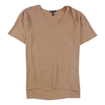 Eileen Fisher Womens Silk Basic T-Shirt,, Beige, Small
