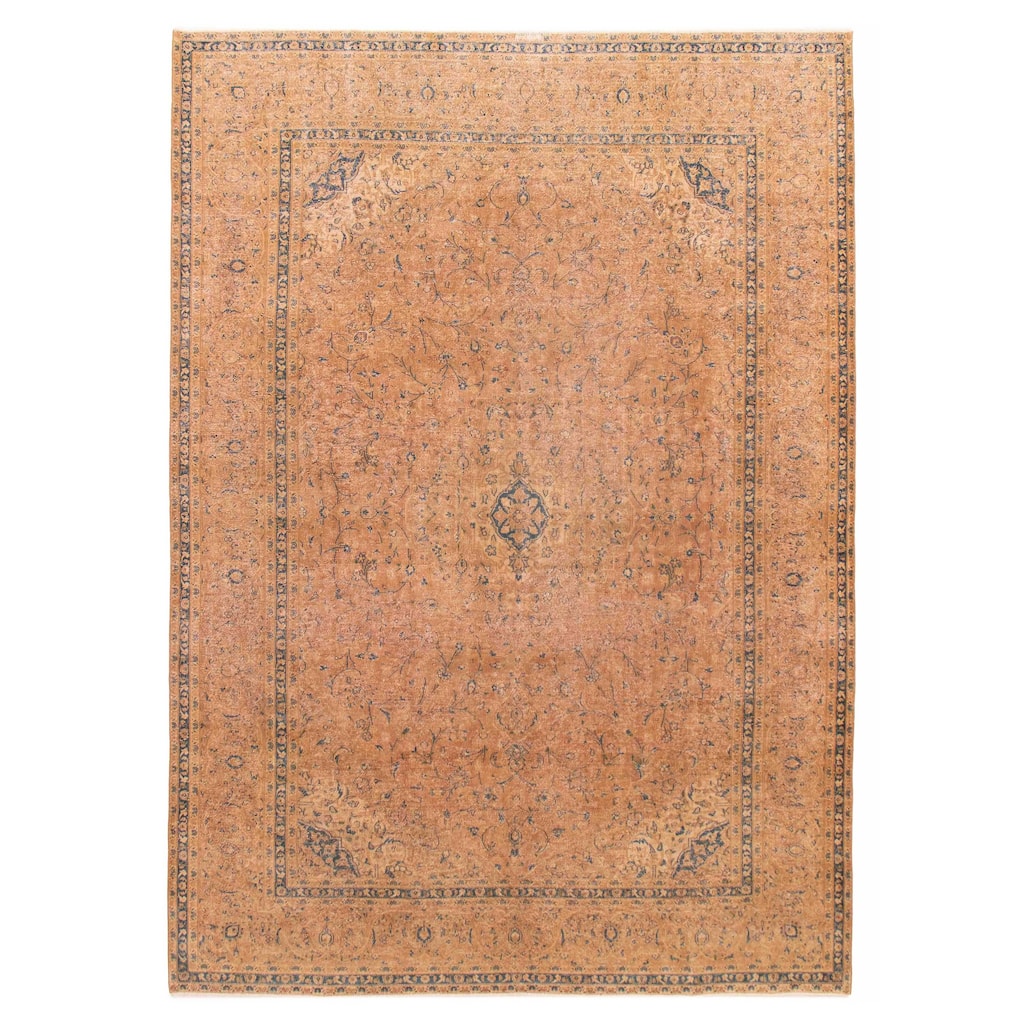 ECARPETGALLERY Hand-knotted Antalya Vintage Tan Wool Rug - 9'7 x 13'5