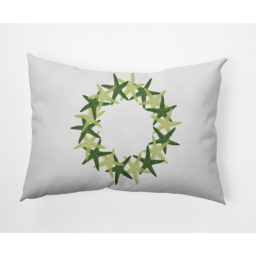 Starfish Wreath Soft Spun Polyester Decorative Throw Pillow