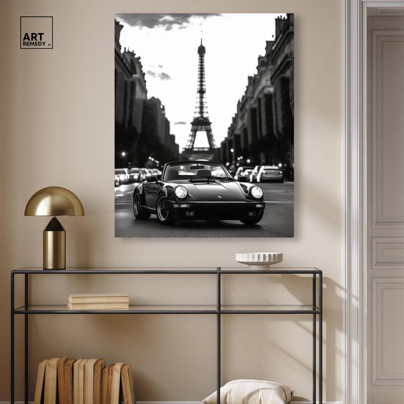 Street Scene with Porsche Canvas by Art Remedy, Gallery Wrapped
