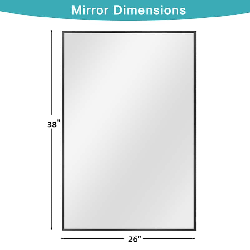 Modern Thin Frame Wall-mounted Vanity Mirror (Set Of 2) - 38*26