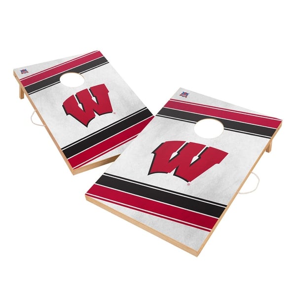 slide 2 of 5, Wisconsin Badgers Regulation 2x4 Cornhole Set