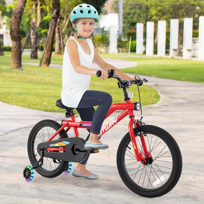 Costway 18" LED Lighted Kids Bike with Adjustable Seat Coaster Brake - See Details