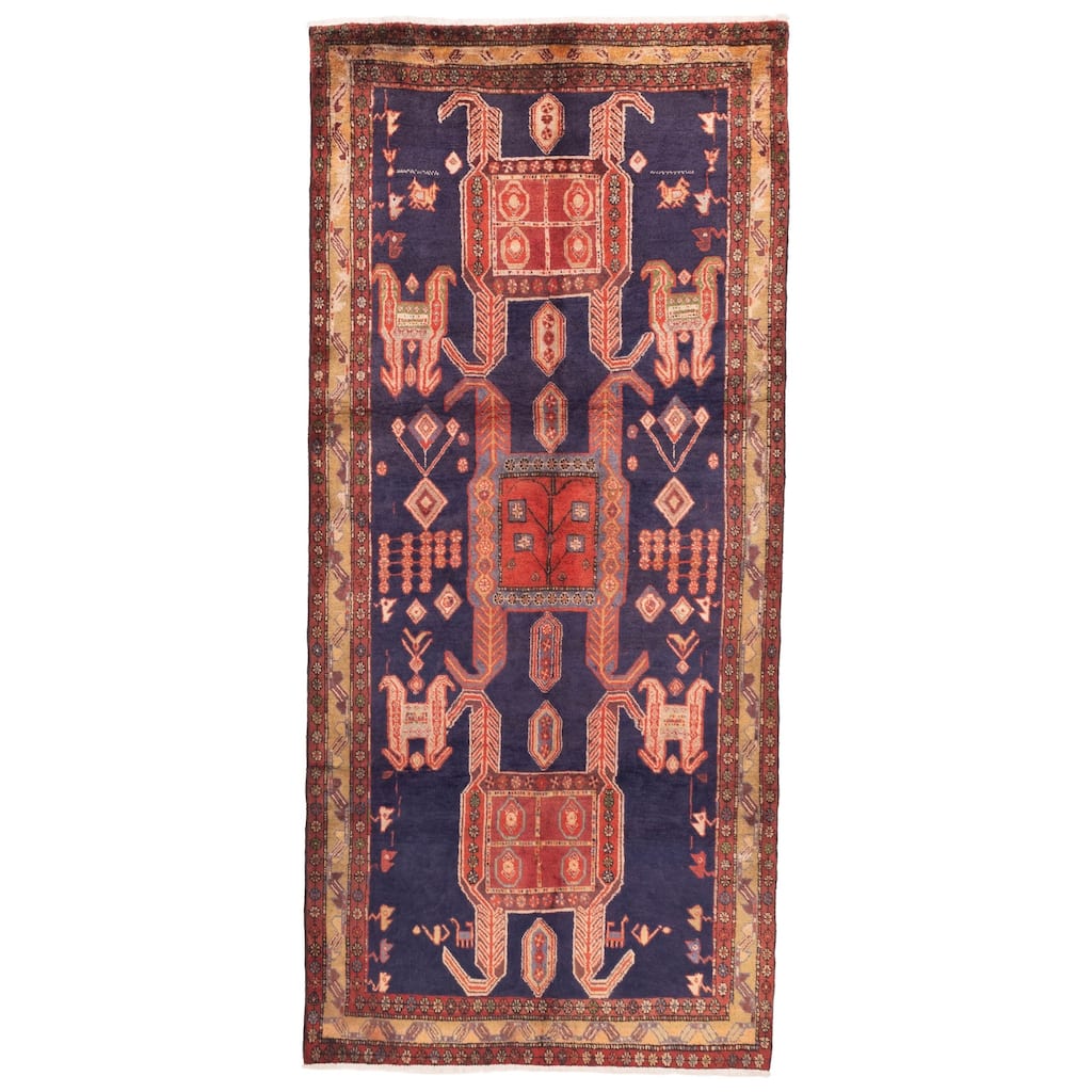 ECARPETGALLERY Hand-knotted Konya Anatolian Navy Wool Rug - 4'7 x 10'2
