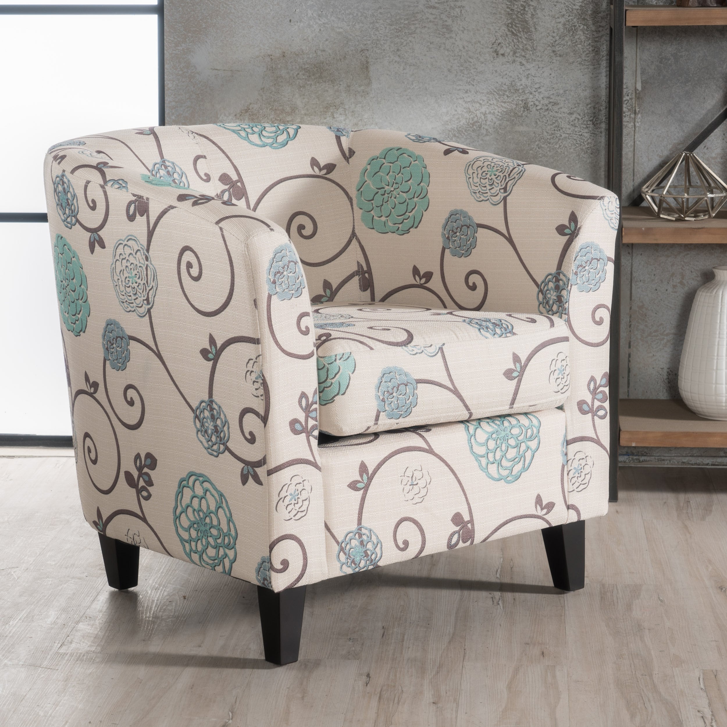 Boaz floral fabric club chair by christopher knight home sale