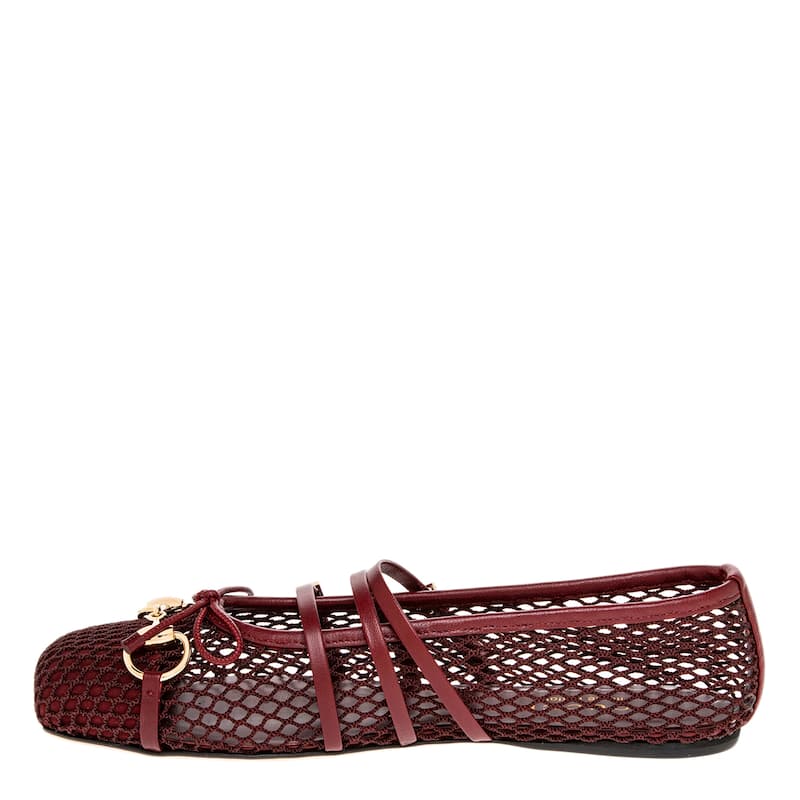 Gucci Horsebit Ballerina Flats in Mesh and Leather