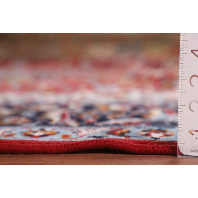 Floral Red Kashan Turkish Rug Floral Machine-Made Carpet - 9'9" x 12'8"