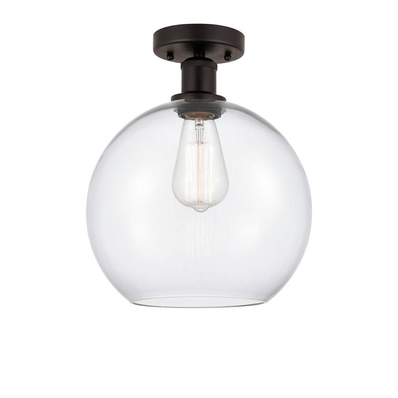 Innovations Lighting Edison Athens - 1 Light 10" Semi-Flush Mount - Clear/Oil Rubbed Bronze