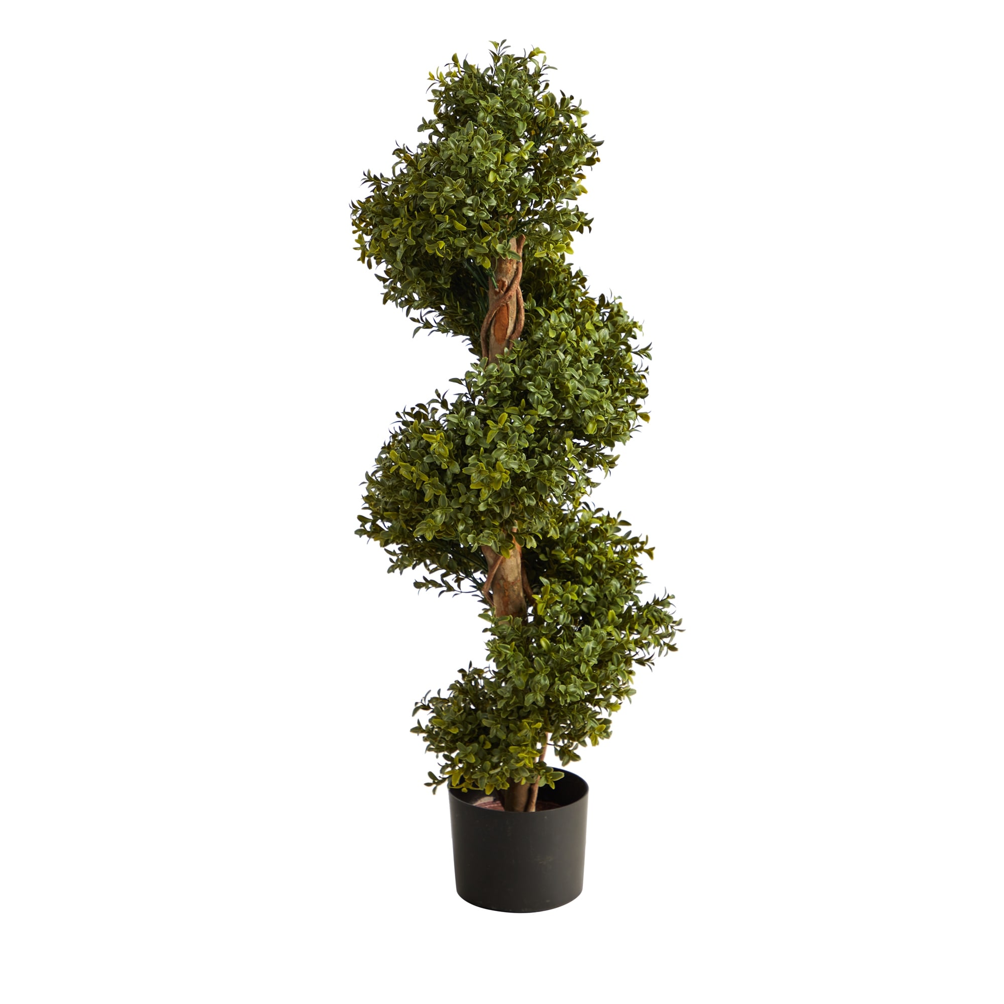 33" Boxwood Topiary Spiral Artificial Tree (Indoor/Outdoor) - 6"
