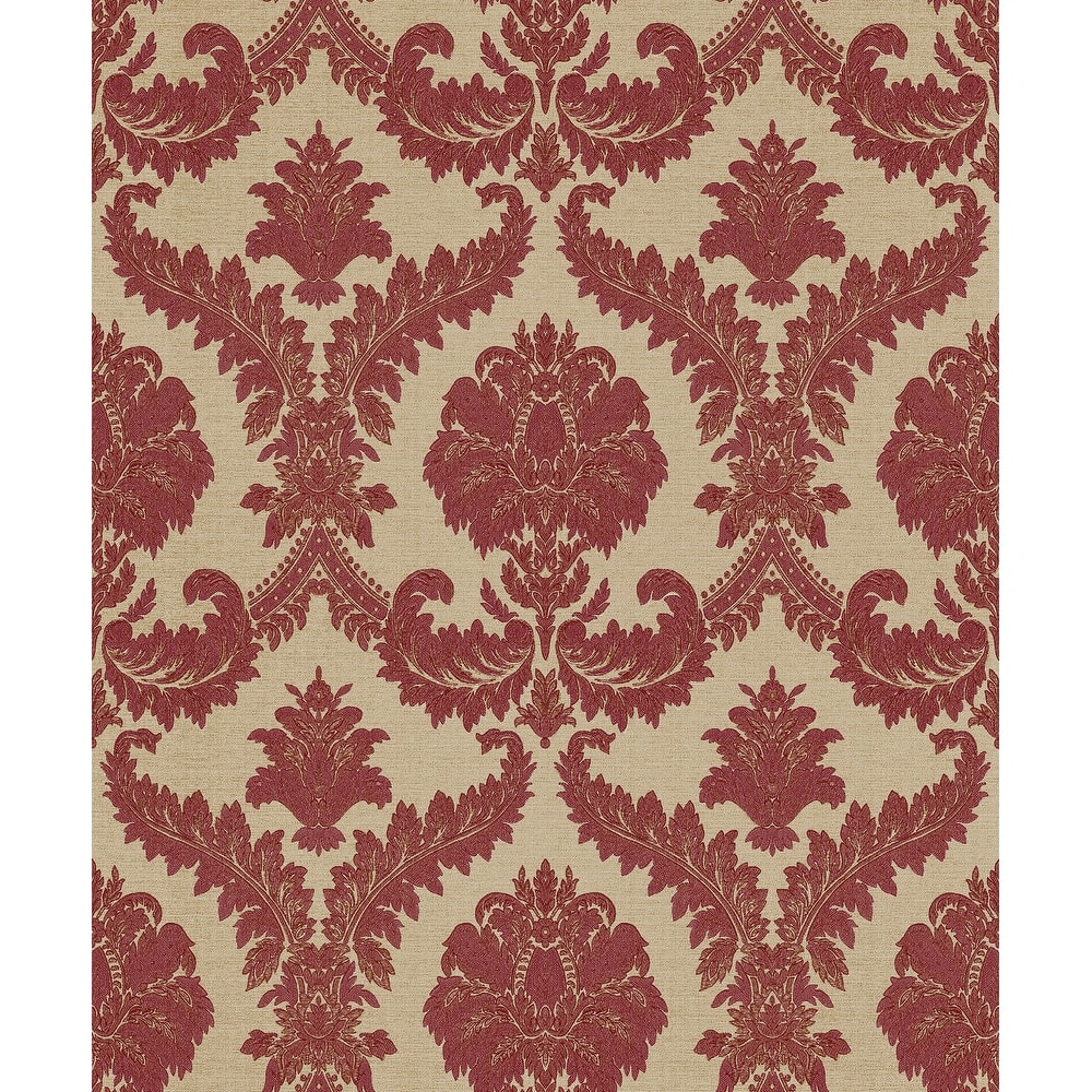 Galerie Wallcoverings Classic Italian Collection Embossed Traditional Damask Vinyl on Non-woven Matte Wallpaper Roll