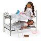 preview thumbnail 5 of 3, Badger Basket Scrollwork Metal Doll Bunk Bed with Ladder and Bedding - Silver/Pink/Stars - 20.5" x 10.5" x 16.5"