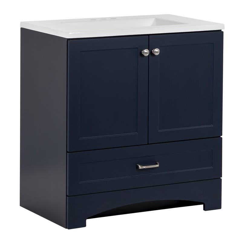 Spring Mill Cabinets Emlyn 30.5" Bathroom Vanity With Drawer and White Sink Top