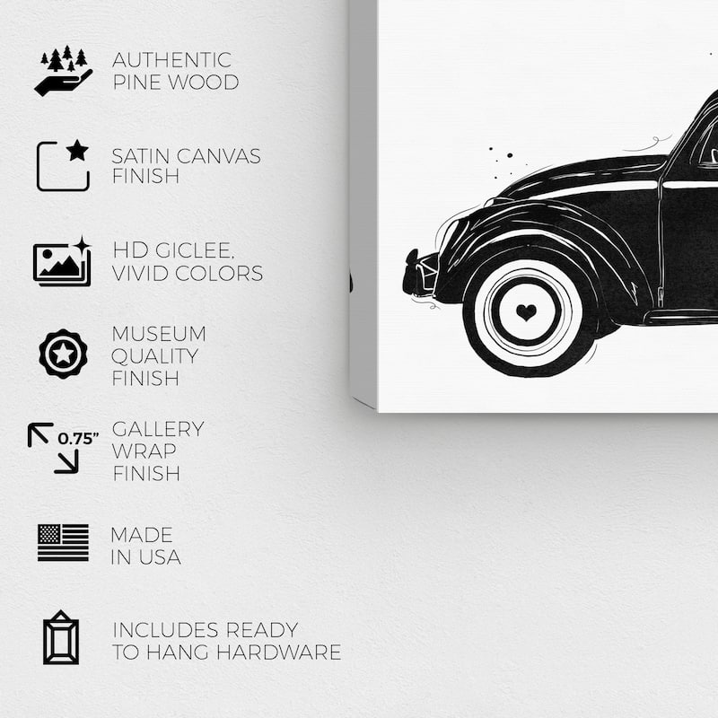 Wynwood Studio Fashion and Glam Fashion Holiday Buggy Black and Modern & Contemporary Wall Art Canvas Print
