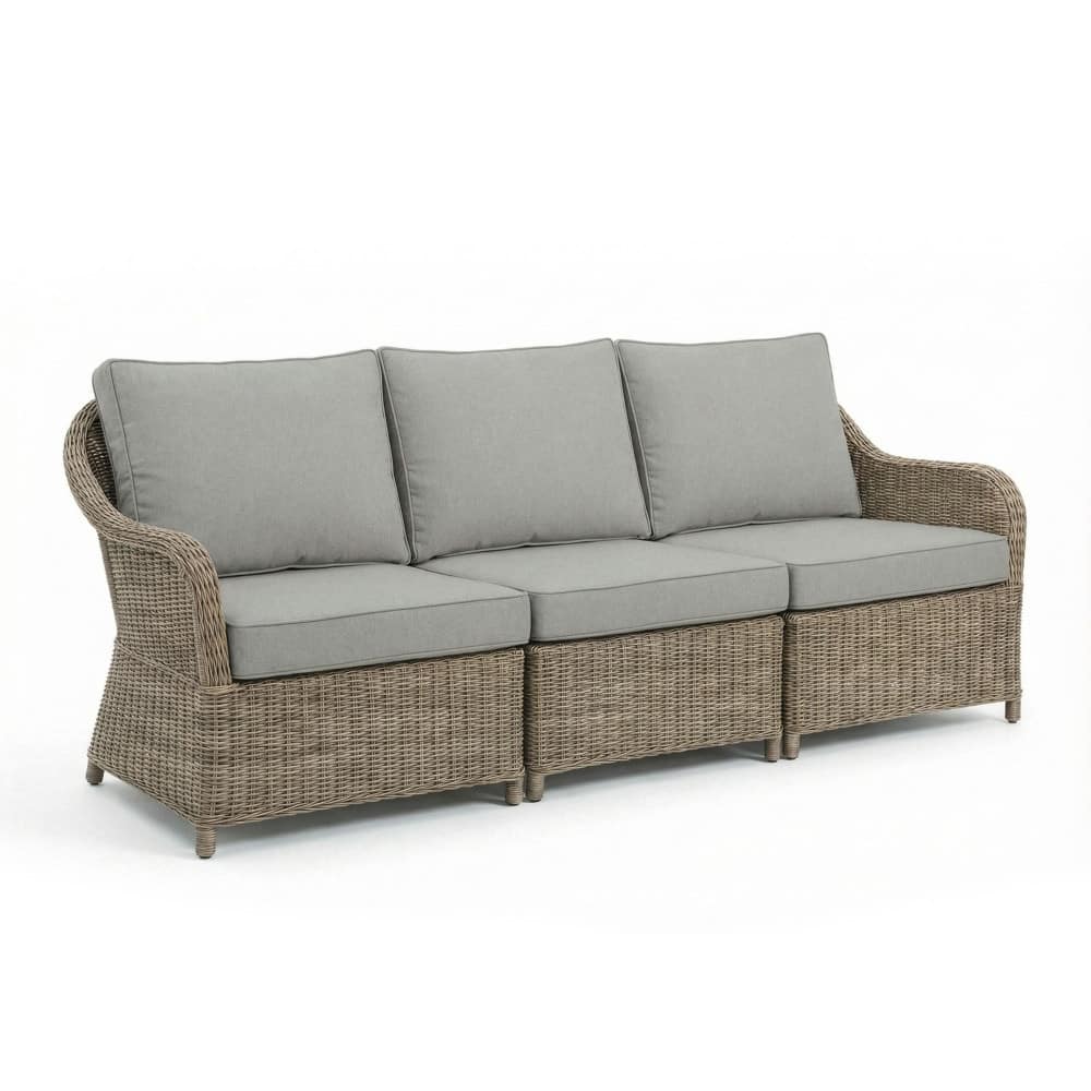 Martha Stewart 3 Seat All-Weather Patio Sofa with Back and Seat Cushions