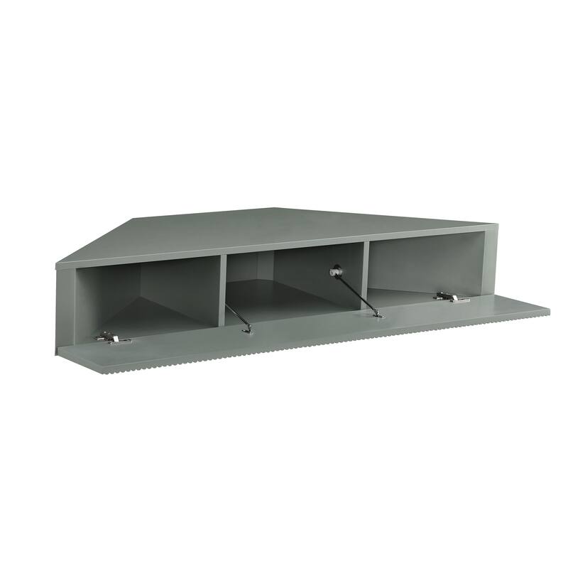 DH BASIC Transitional 47-inch 3-Shelf Corner Floating TV Stand by Denhour
