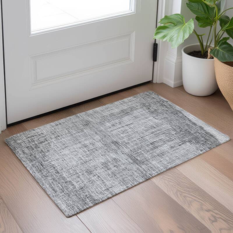 Machine Washable Indoor/ Outdoor Modern Ombre Chantille Rug