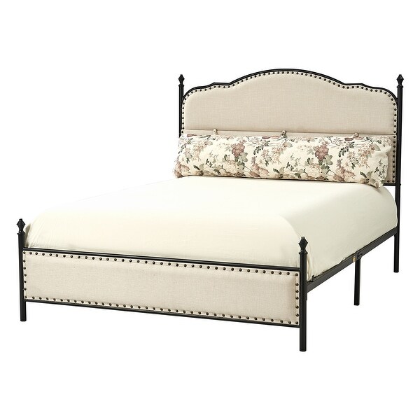 Eulalia Transitional Upholstered Platform Metal Bed Frame