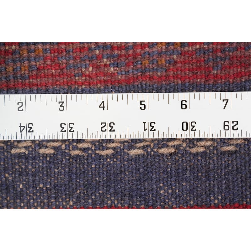 Hand Knotted Oriental 100% Wool Carpet Traditional Tribal Red Balouch Runner Rug - 8' 4'' X 2' 1''