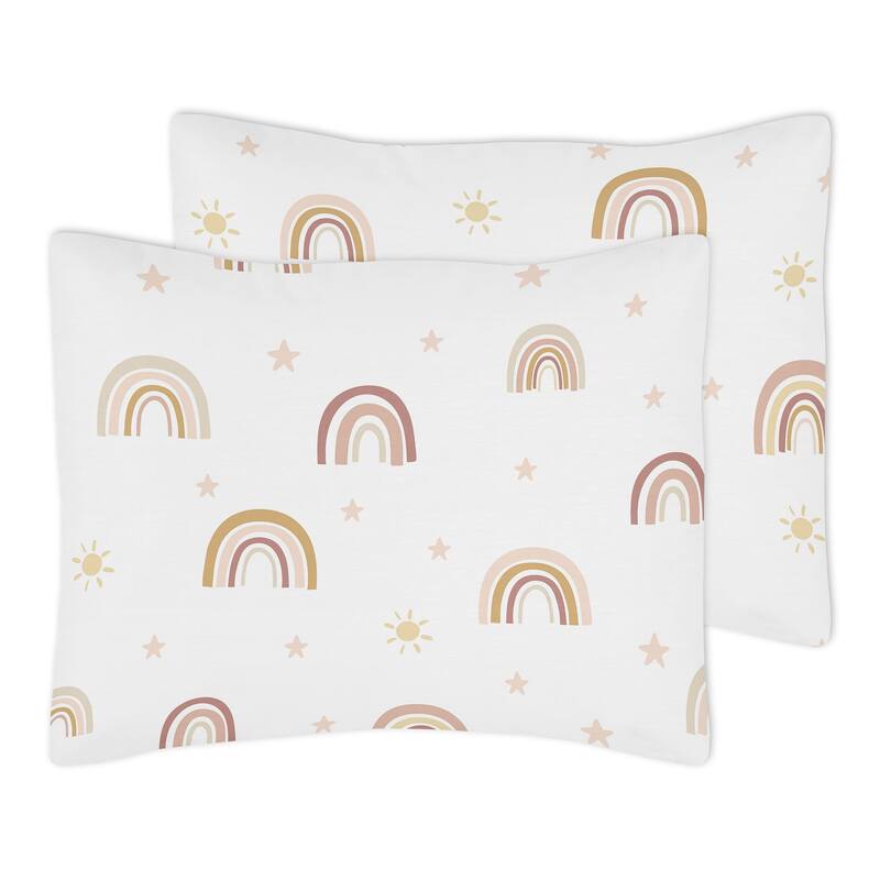 Boho Rainbow Girl 3pc Full Queen Comforter Set - Blush Pink Dusty Rose Gold Yellow Mauve Taupe Beige Bohemian Star Sun Celestial
