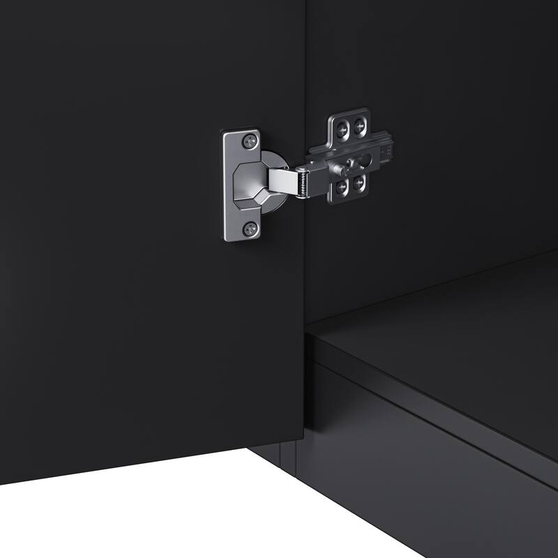 High Gloss TV Stand with LED Lights, for TVs Up to 75", Black - 67" W × 13.77" D × 35.4" H