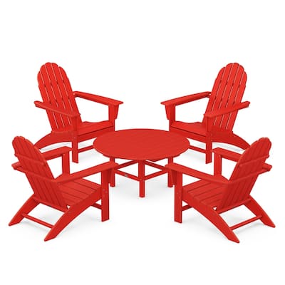 POLYWOOD Vineyard 5-Piece Adirondack Chair Conversation Set
