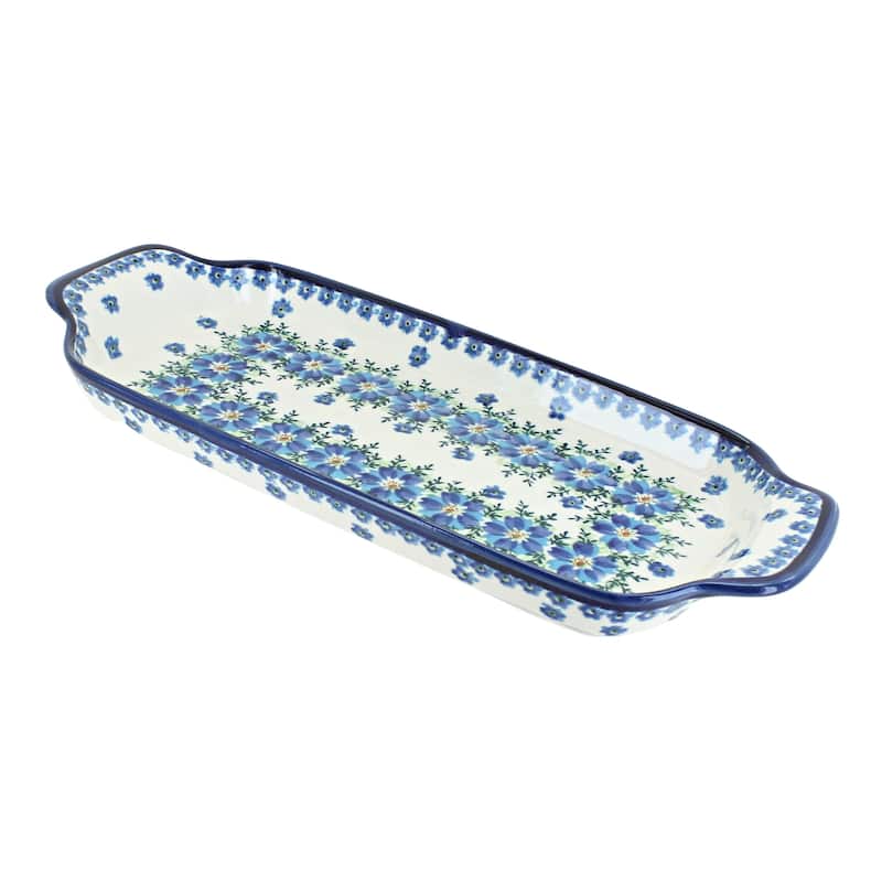 Blue Rose Polish Pottery 1282 Zaklady Bread Tray - Kalina