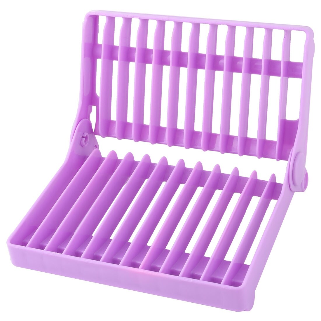 Plastic 12 Slots Folding Dish Drying Drainer Plate Rack Organizer
