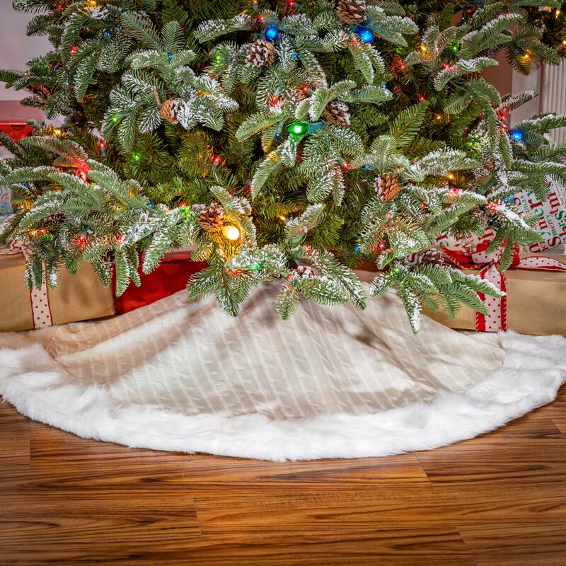 Cable Knit Christmas Tree Skirt 