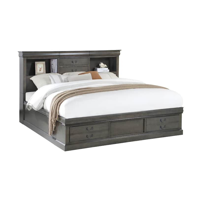 Cavender Storage Bed with 5-Drawer - Dark Grey - Queen