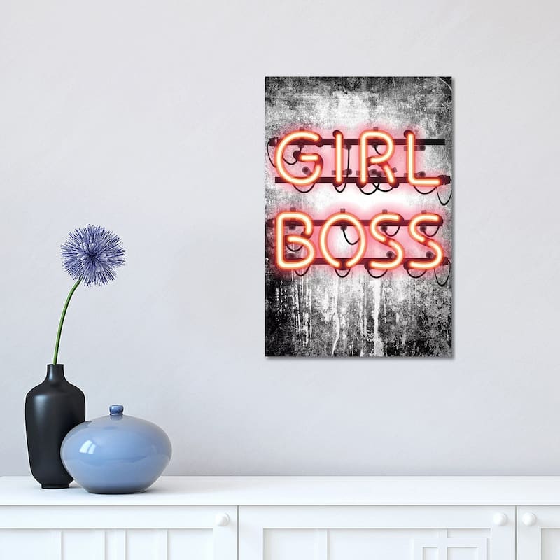 iCanvas "Girl Boss Neon Sign" by Amanda Greenwood Canvas Print - 18x12x1.5