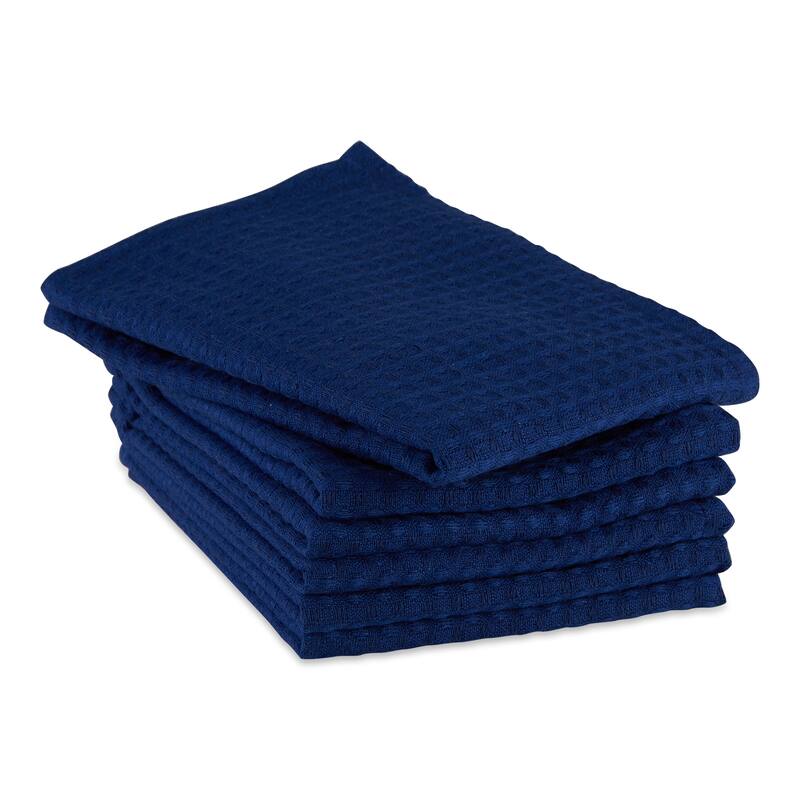 DII Black Recycled Cotton Waffle Dishtowel (Set of 6)
