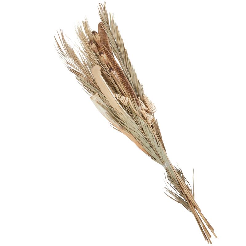 Beige Dried Plant Handmade Tall Assorted Bouquet Palm Leaf Home Decor Natural Foliage with Branch Accents